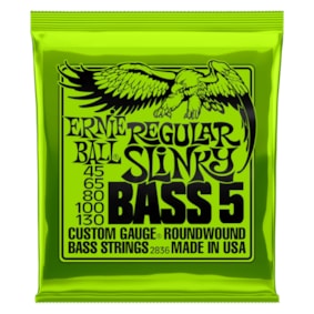 Encordoamento para Contrabaixo Ernie Ball 2836 de 5 Cordas 0.045 Regular Slinky Encordoamento para Contrabaixo Ernie Ball 2836 de 5 Cordas 0.045 Regular Slinky