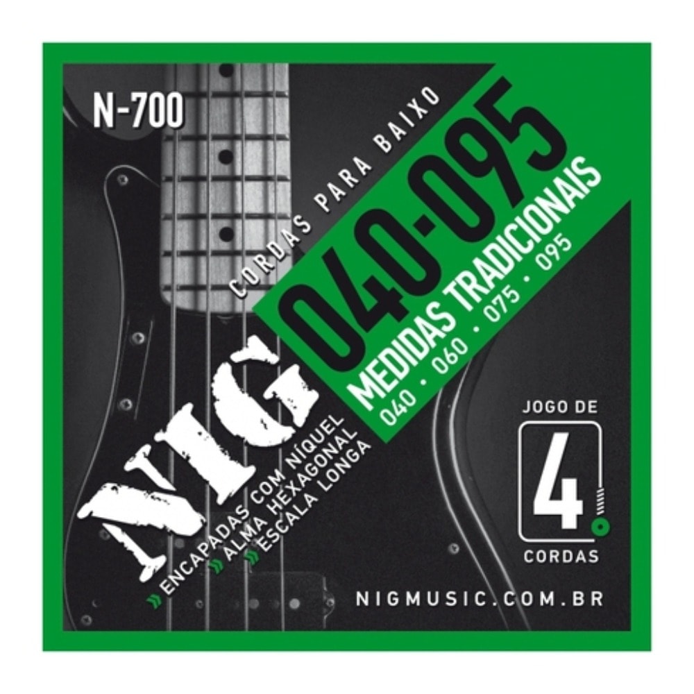 Encordoamento para Contrabaixo NIG N-700 4 Cordas 0.040