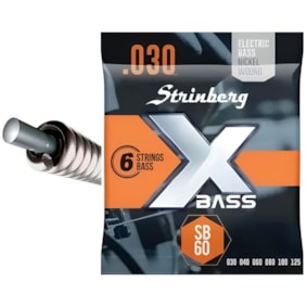 Encordoamento para Contrabaixo Strinberg SB-60 de 6 Cordas 0.040 - 0.125