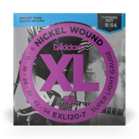 Encordoamento Para Guitarra D´Addario ELX 120-7 XL Nickel Wound Series 0.009-0.042 Encordoamento Para Guitarra D´Addario ELX 120-7 XL Nickel Wound Series 0.009-0.042