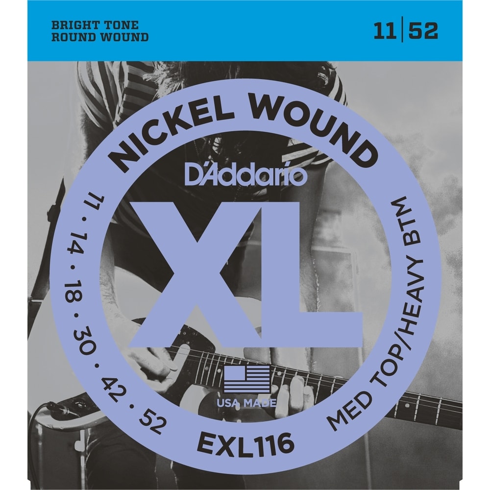 Encordoamento para Guitarra D'Addario EXL116 Medium Top/Heavy Bottom 0.011-0.052