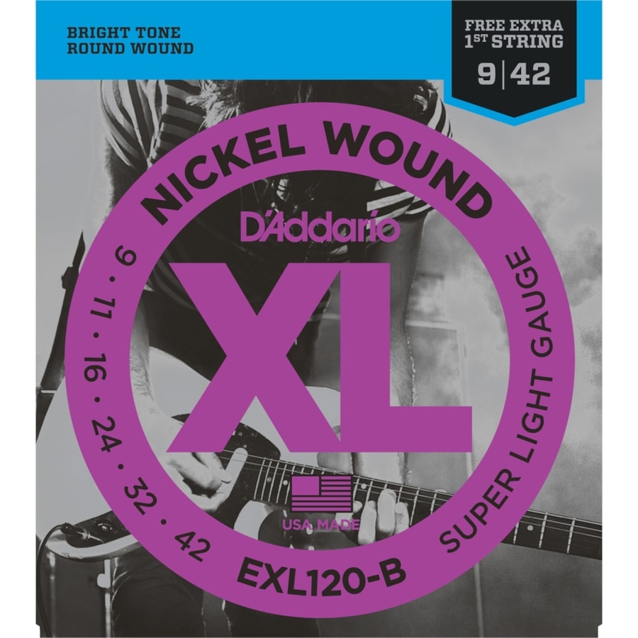 Encordoamento para Guitarra D'Addario EXL120 Super Light Gauge 0.009 Encordoamento para Guitarra D'Addario EXL120 Super Light Gauge 0.009