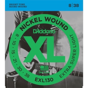 Encordoamento para Guitarra D'Addario EXL130 Extra Super Light 0.008 Encordoamento para Guitarra D'Addario EXL130 Extra Super Light 0.008