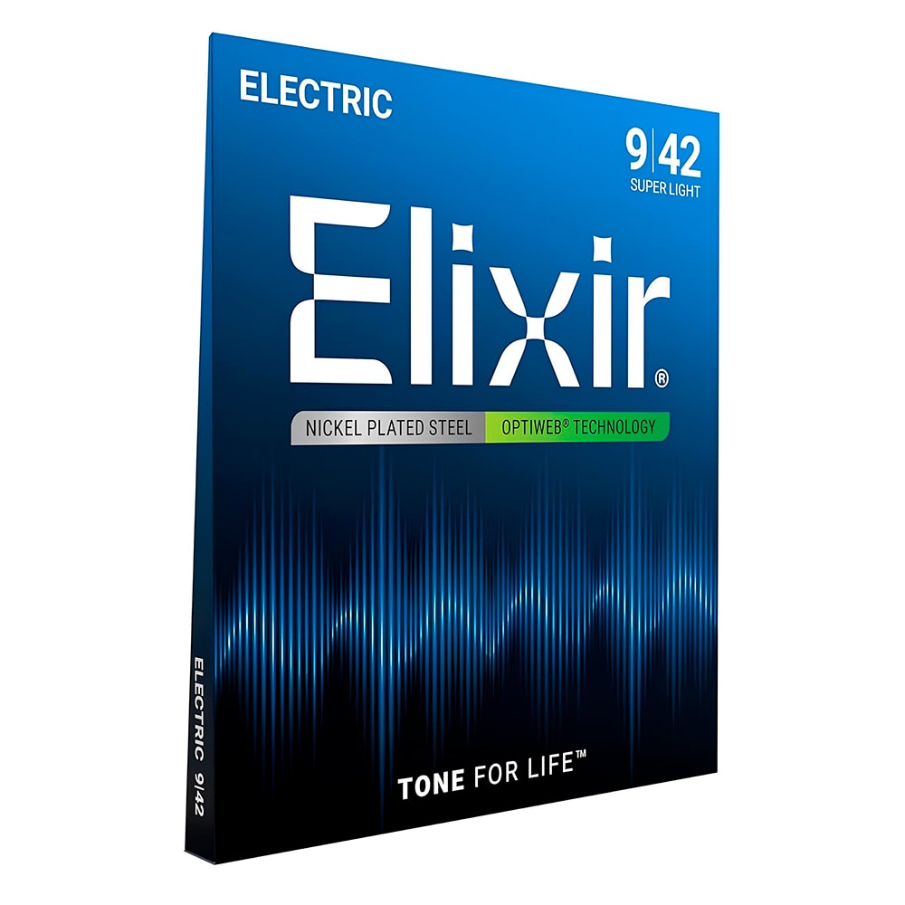 Encordoamento para Guitarra Elixir 12002 Super Light Nanoweb 0.009
