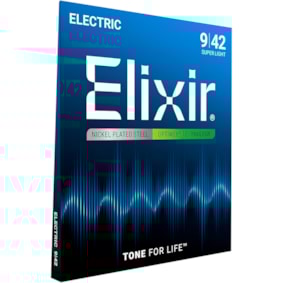 Encordoamento para Guitarra Elixir 12002 Super Light Nanoweb 0.009