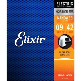 Encordoamento para Guitarra Elixir 12002 Super Light Nanoweb 0.009