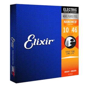 Encordoamento para Guitarra Elixir 12052 Light Nanoweb 0.010