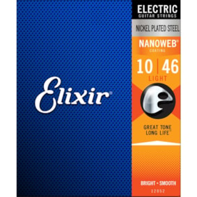 Encordoamento para Guitarra Elixir 12052 Light Nanoweb 0.010