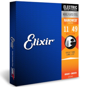 Encordoamento para Guitarra Elixir 12102 Medium Nanoweb 0.011