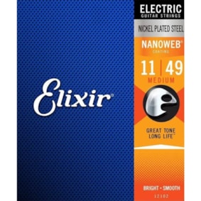 Encordoamento para Guitarra Elixir 12102 Medium Nanoweb 0.011