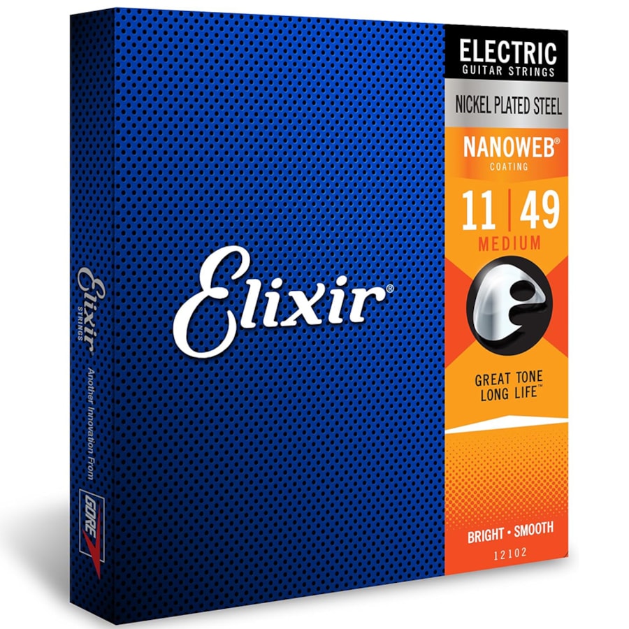 Encordoamento para Guitarra Elixir 12102 Medium Nanoweb 0.011 Encordoamento para Guitarra Elixir 12102 Medium Nanoweb 0.011