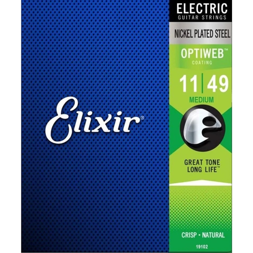 Encordoamento para Guitarra Elixir 19102 Medium Optiweb .011 - .049
