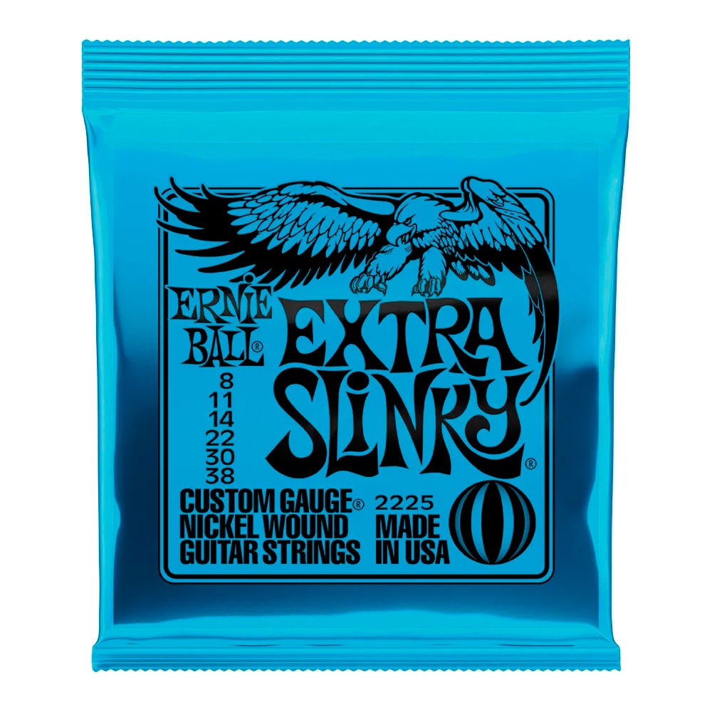 Encordoamento para Guitarra Ernie Ball P2225 Extra Slinky 0.008 – 0.038