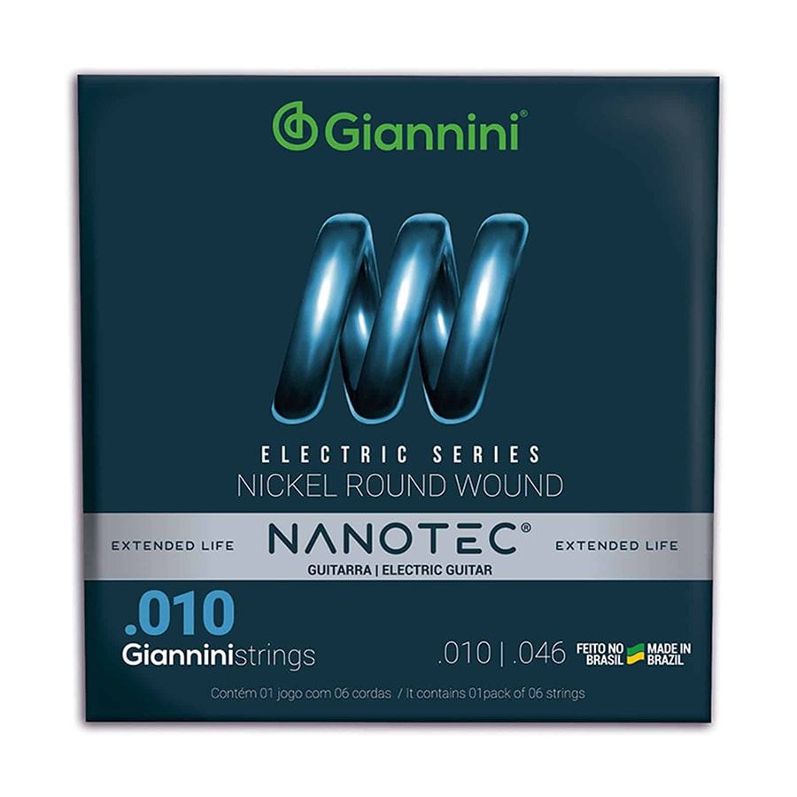 Encordoamento para Guitarra Giannini Nanotec Nickel Round .010-.046 Encordoamento para Guitarra Giannini Nanotec Nickel Round .010-.046