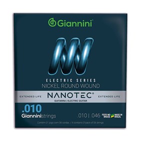 Encordoamento para Guitarra Giannini Nanotec Nickel Round .010-.046
