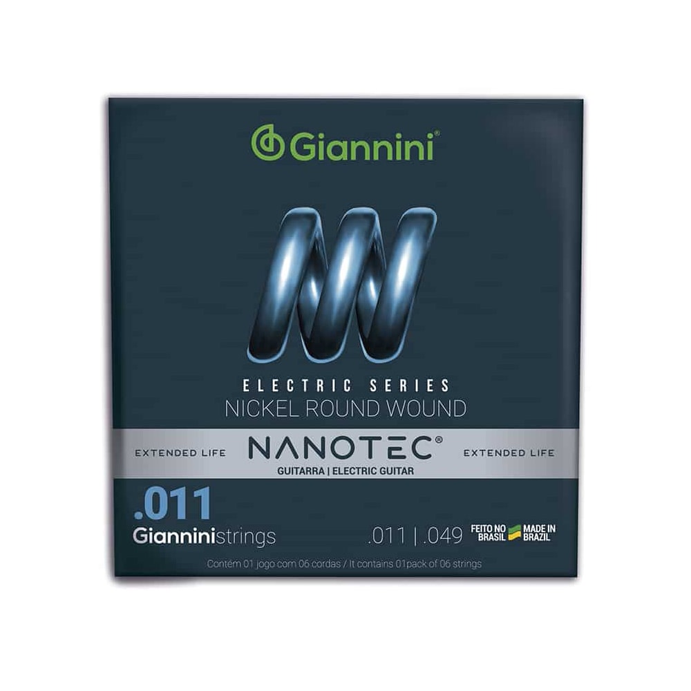 Encordoamento para Guitarra Giannini Nanotec Nickel Round .011-.049