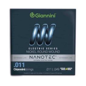 Encordoamento para Guitarra Giannini Nanotec Nickel Round .011-.049 Encordoamento para Guitarra Giannini Nanotec Nickel Round .011-.049