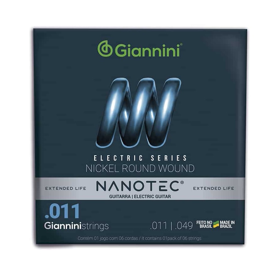Encordoamento para Guitarra Giannini Nanotec Nickel Round .011-.049 Encordoamento para Guitarra Giannini Nanotec Nickel Round .011-.049