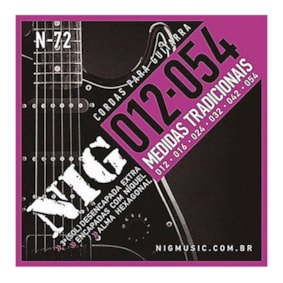 Encordoamento para Guitarra NIG 0.12 - 0.54 N72 Encordoamento para Guitarra NIG 0.12 - 0.54 N72