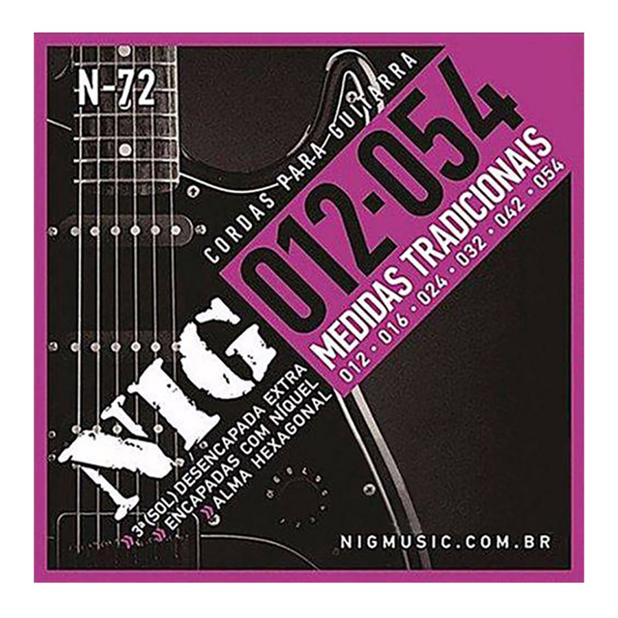 Encordoamento para Guitarra NIG 0.12 - 0.54 N72