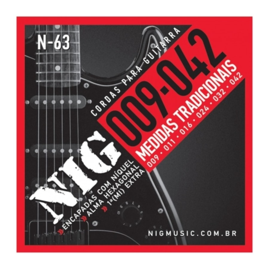 Encordoamento para Guitarra NIG N-63 0.009 Encordoamento para Guitarra NIG N-63 0.009