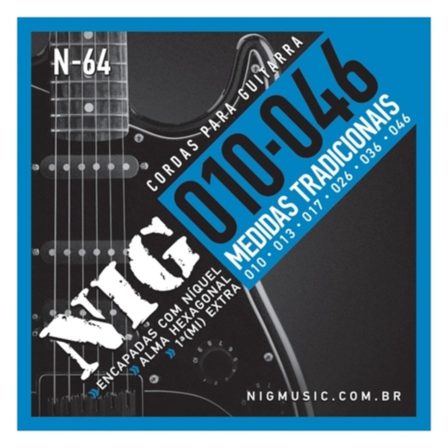 Encordoamento para Guitarra NIG N-64 0.010 Encordoamento para Guitarra NIG N-64 0.010