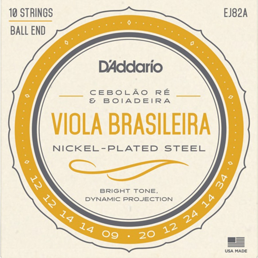 Encordoamento para Viola Brasileira D’Addario EJ82A Encordoamento para Viola Brasileira D’Addario EJ82A