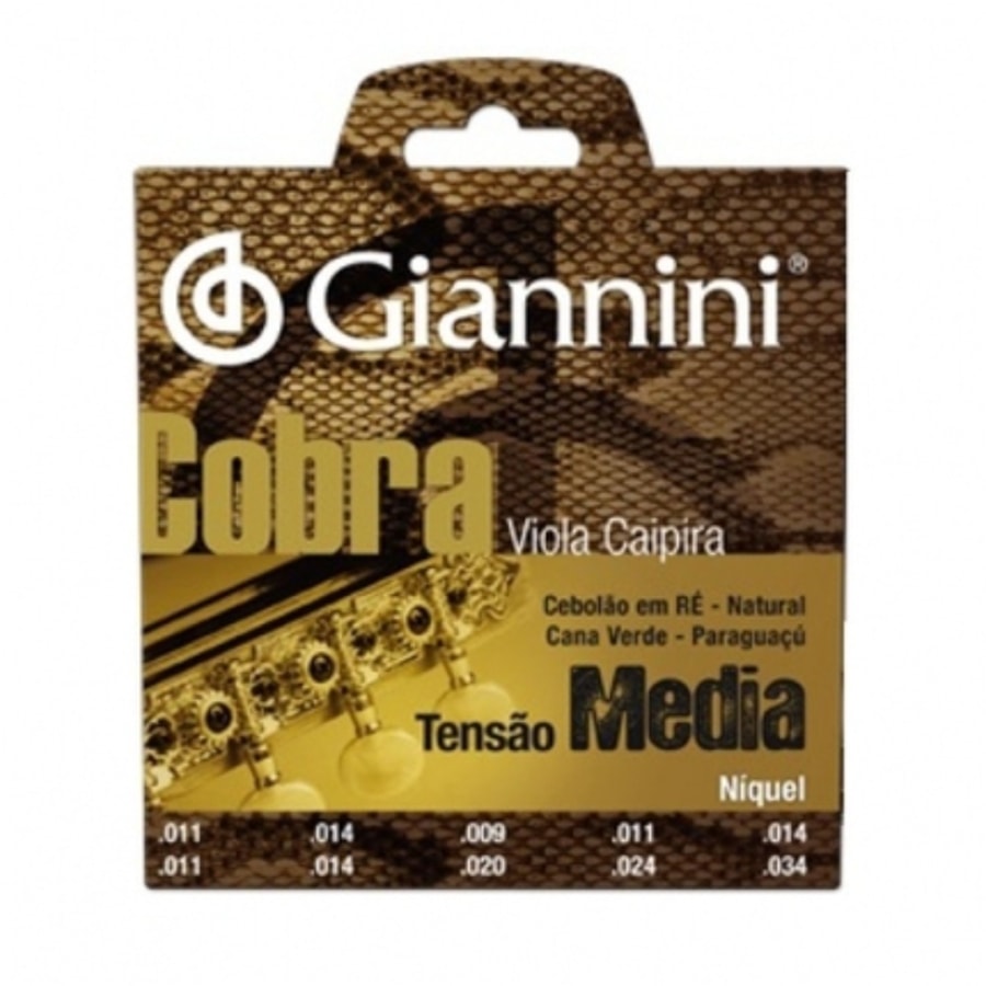 Encordoamento para Viola Giannini GESVNM Tensão Média Cebolão em Ré Encordoamento para Viola Giannini GESVNM Tensão Média Cebolão em Ré