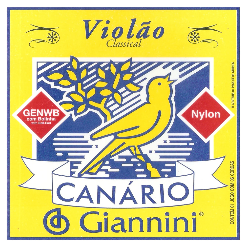 Encordoamento para Violão Canário GENWB de Nylon Com Bolinha