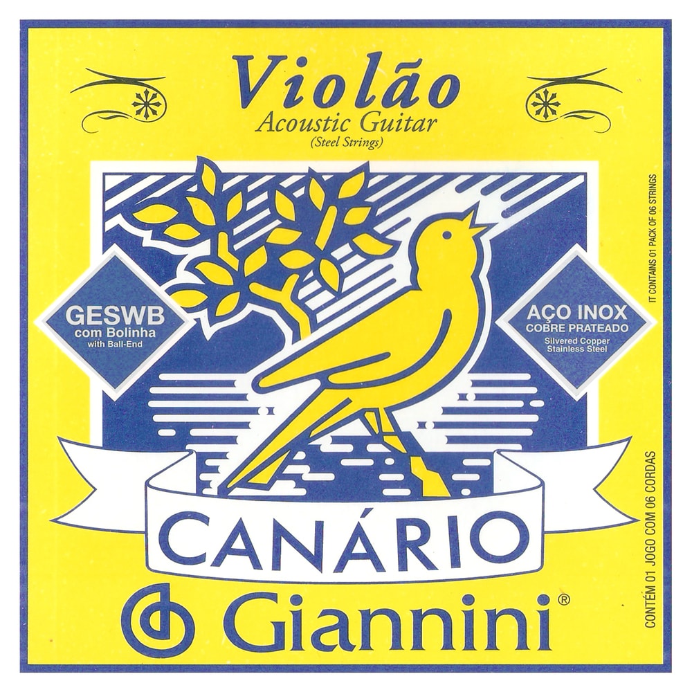 Encordoamento para Violão Canário GESWB de Aço Com Bolinha