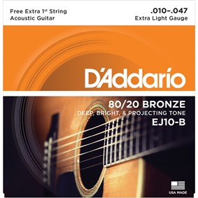 Encordoamento para Violao D'Addario EJ10 Extra Light 0.010