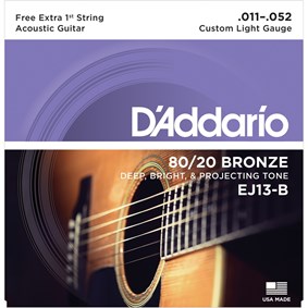 Encordoamento para Violao D'Addario EJ13-B Custom Light 0.011