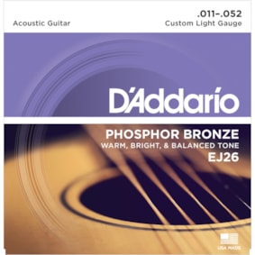 Encordoamento para Violao D'Addario EJ26 Custom Light 0.011 Encordoamento para Violao D'Addario EJ26 Custom Light 0.011