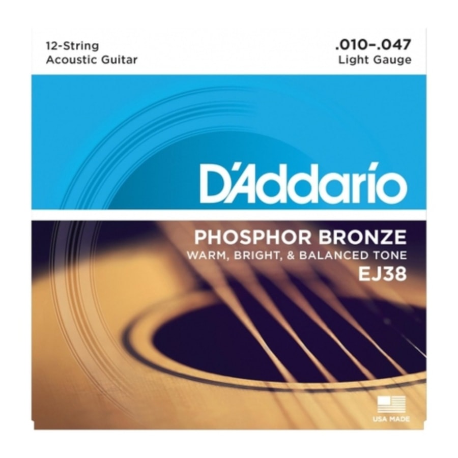 Encordoamento para Violao D'Addario EJ38 12-String Phosphor Bronze Light 0.010 Encordoamento para Violao D'Addario EJ38 12-String Phosphor Bronze Light 0.010