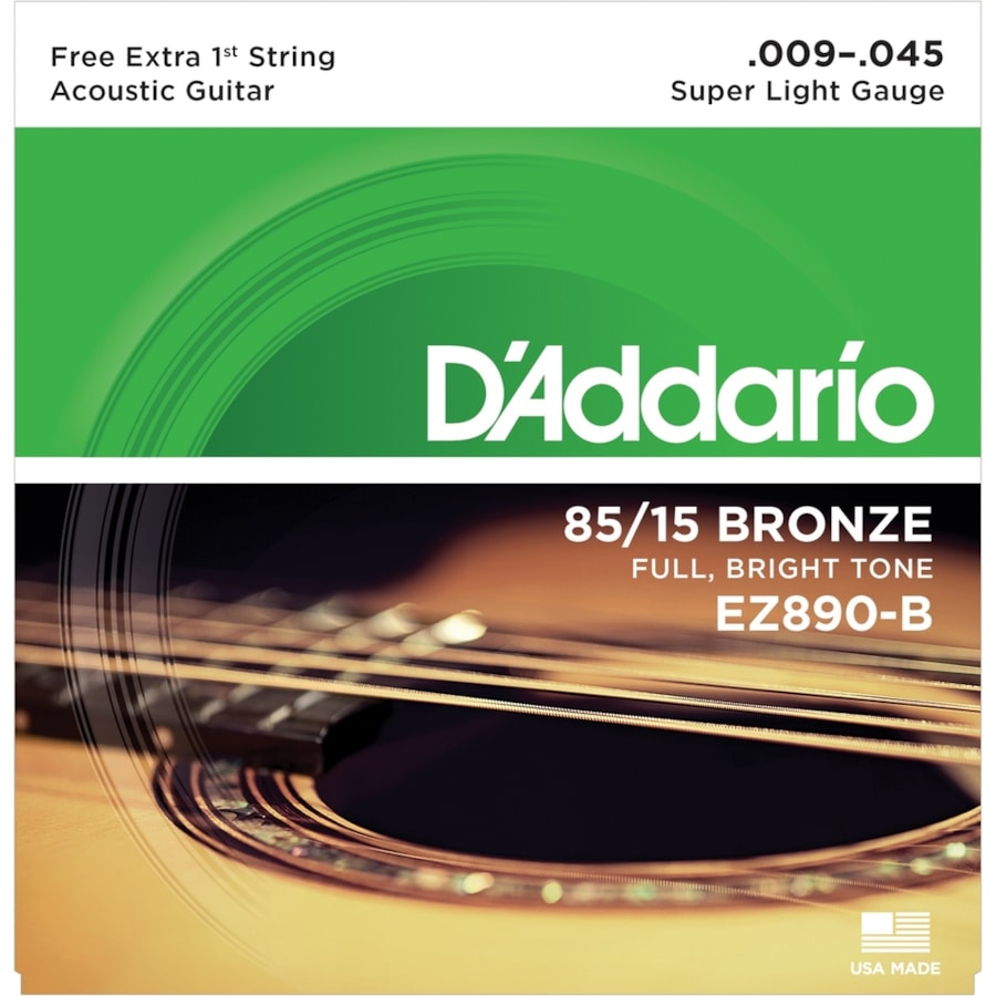 Encordoamento para Violao D'Addario EZ890 Super Light 0.009 Encordoamento para Violao D'Addario EZ890 Super Light 0.009