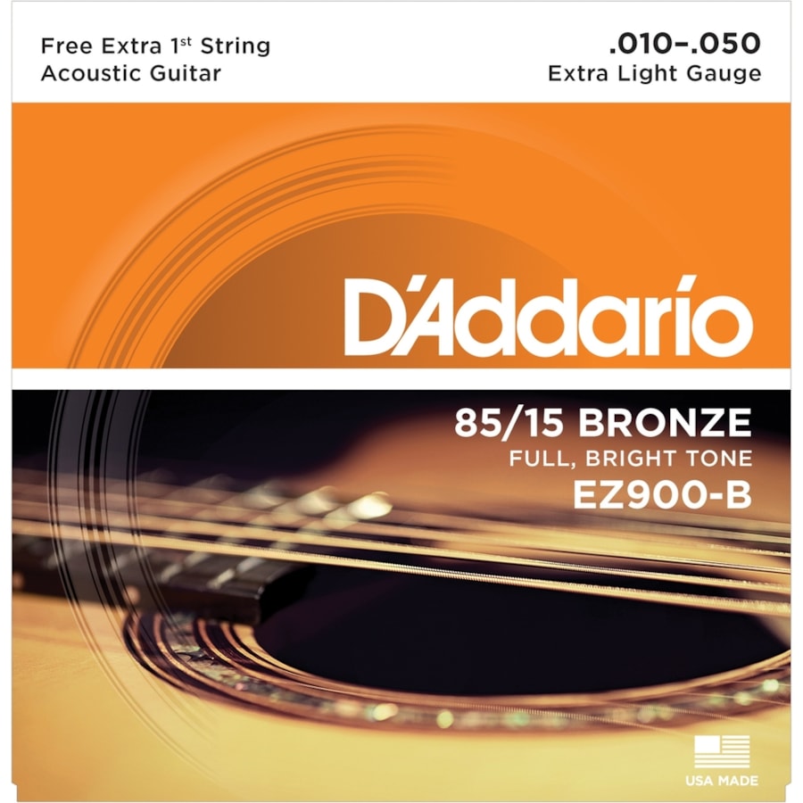 Encordoamento para Violao D'Addario EZ900 Extra Light 0.010 Encordoamento para Violao D'Addario EZ900 Extra Light 0.010