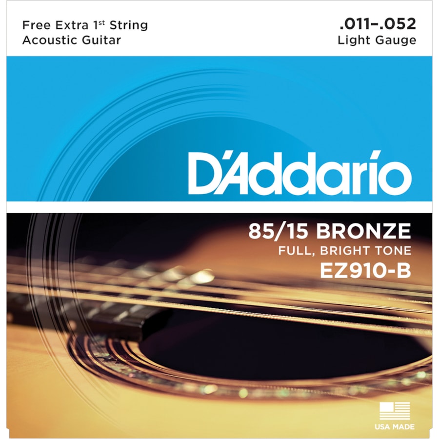 Encordoamento Para Violao D'Addario EZ910 Light 0.011 Encordoamento Para Violao D'Addario EZ910 Light 0.011