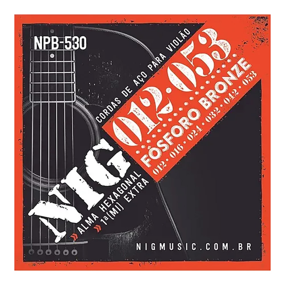 Encordoamento para Violão de Aço NIGNPB530 012 Fósforo Bronze