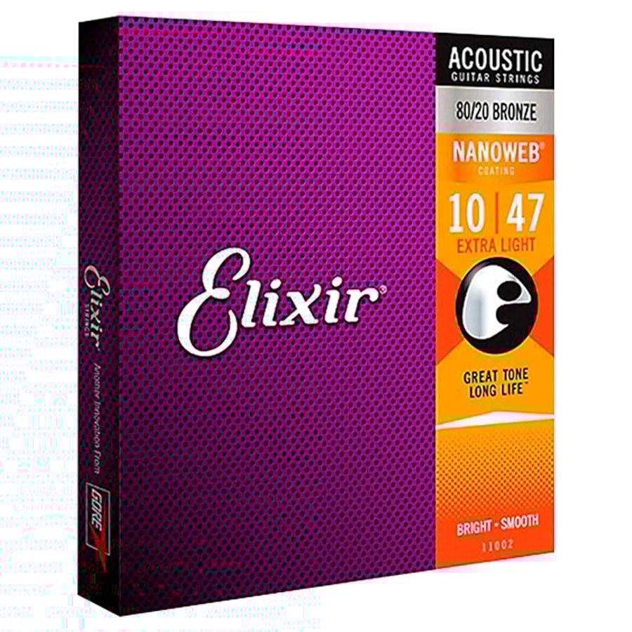 Encordoamento para Violão Elixir Nanoweb 11002 Extra Light 0.010 Encordoamento para Violão Elixir Nanoweb 11002 Extra Light 0.010