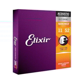 Encordoamento para Violão Elixir Nanoweb 11027 Custom Light 0.011 Encordoamento para Violão Elixir Nanoweb 11027 Custom Light 0.011