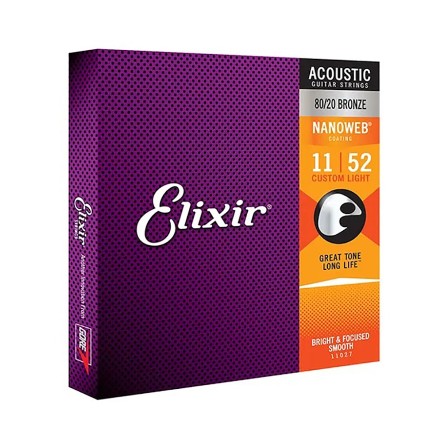 Encordoamento para Violão Elixir Nanoweb 11027 Custom Light 0.011 Encordoamento para Violão Elixir Nanoweb 11027 Custom Light 0.011