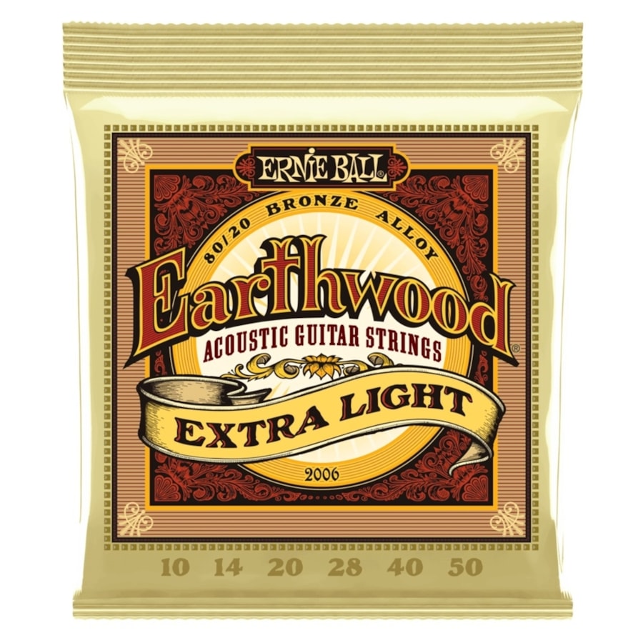 Encordoamento para Violão Ernie Ball 2006 Earthwood Extra Light 0.010 Encordoamento para Violão Ernie Ball 2006 Earthwood Extra Light 0.010