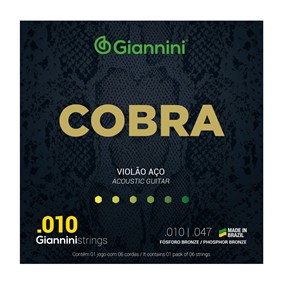 Encordoamento para Violão Giannini GEEFLEF Série Cobra Fósforo Bronze 0.010