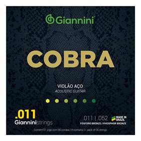 Encordoamento para Violão Giannini GEEFLKF Série Cobra Fósforo Bronze 0.011