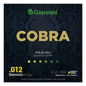 Encordoamento para Violão Giannini GEEFLKS Série Cobra de Aço 85/15 0.012