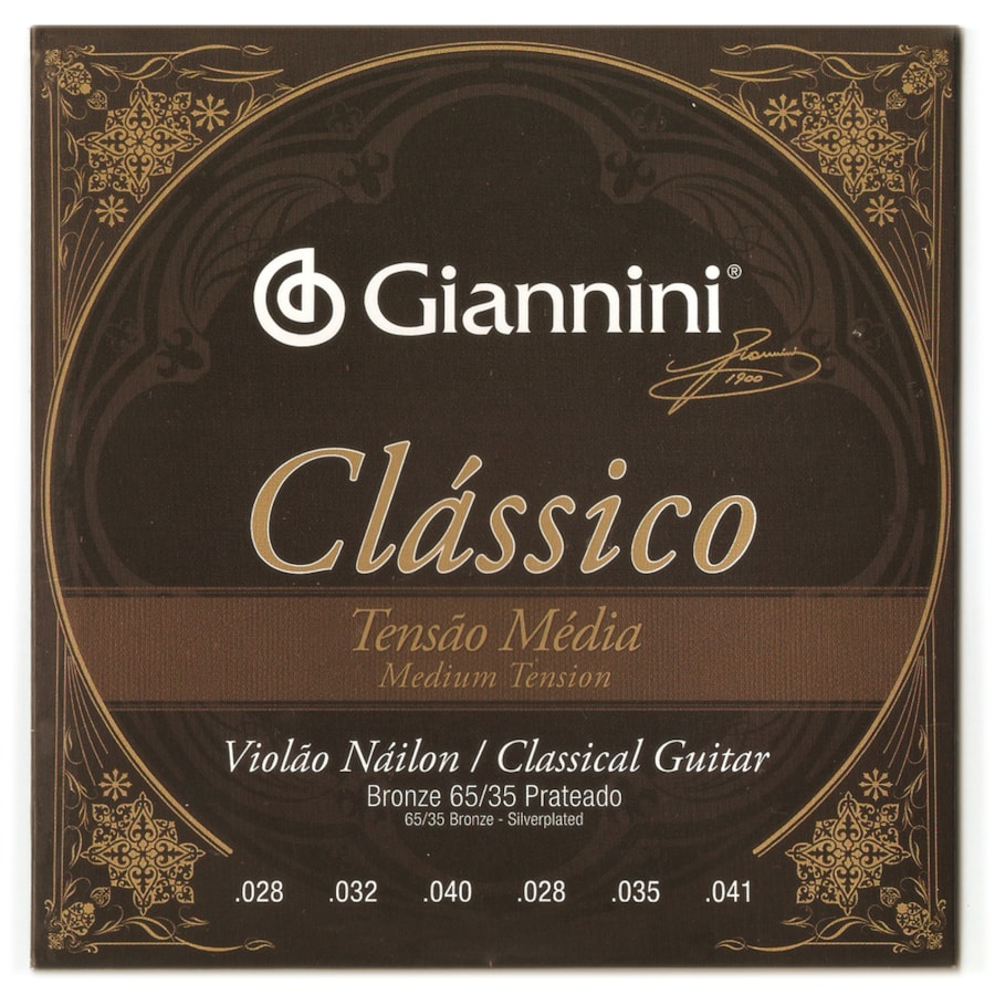 Encordoamento para Violão Giannini GENWPM Série Clássico de Nylon Tensão Média Encordoamento para Violão Giannini GENWPM Série Clássico de Nylon Tensão Média
