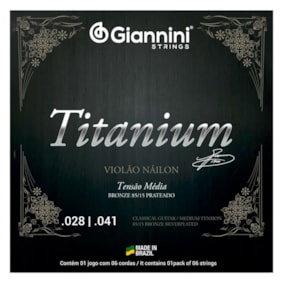 Encordoamento para Violão Giannini GENWTM Serie Titanium Nylon Tensão Média