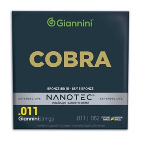 Encordoamento para Violão Giannini Nanotec Cobra Aço .011-.052