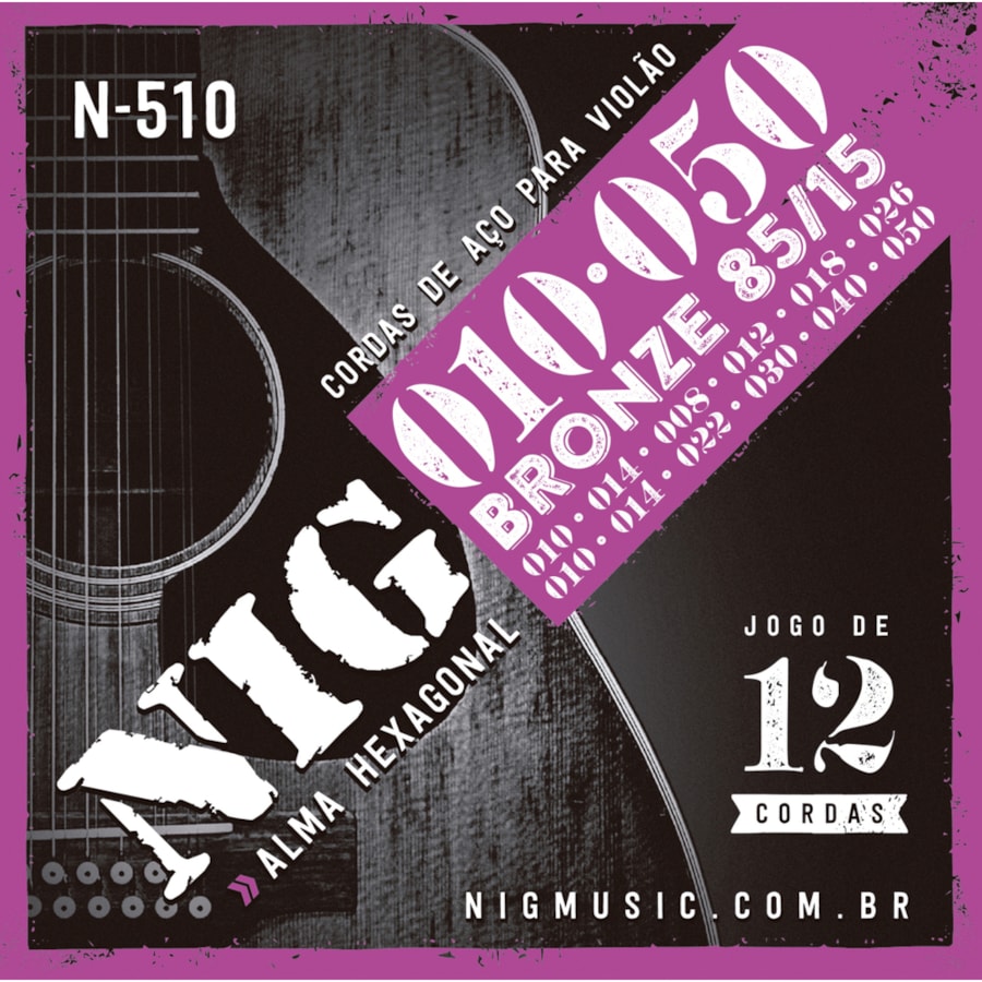 Encordoamento para Violão NIG de 12 Cordas N-510 Encordoamento para Violão NIG de 12 Cordas N-510