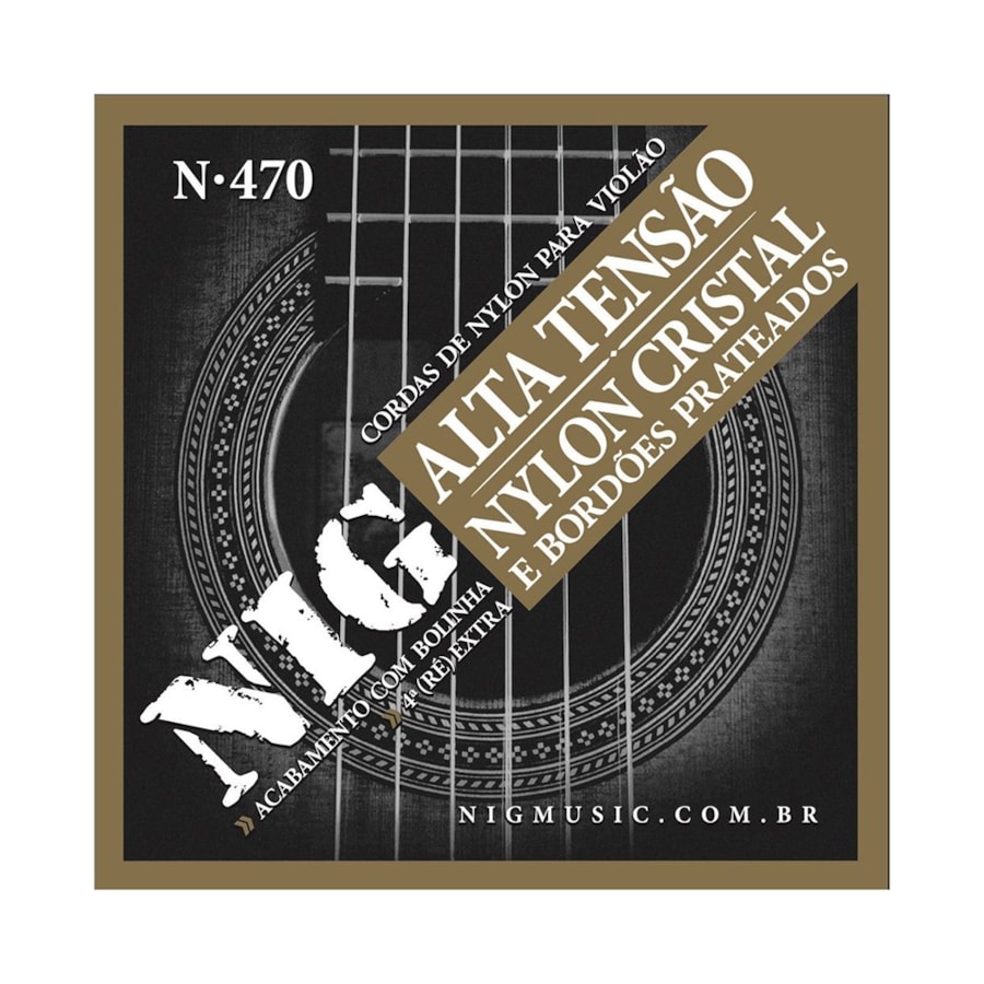 Encordoamento para Violão NIG N470 de Nylon Tensão Alta Com Bolinha Encordoamento para Violão NIG N470 de Nylon Tensão Alta Com Bolinha